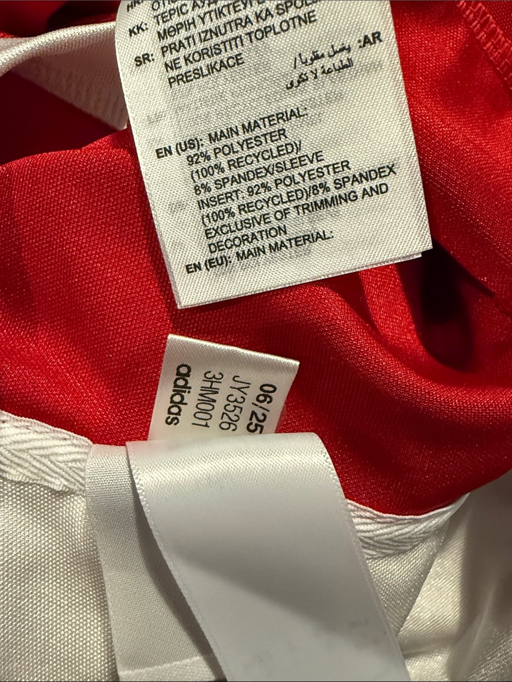 adidas Red Long Sleeve Polo-Style Dress with White Trim - Picture 4 of 4